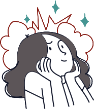 A pensive figure with twinkling stars above his head, looking inspired or delighted.