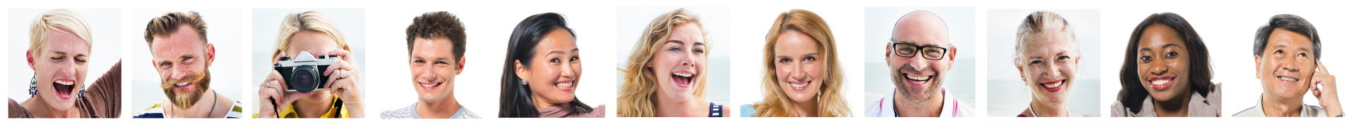 A series of photos showing the silhouettes of various people standing next to each other in a bright environment.